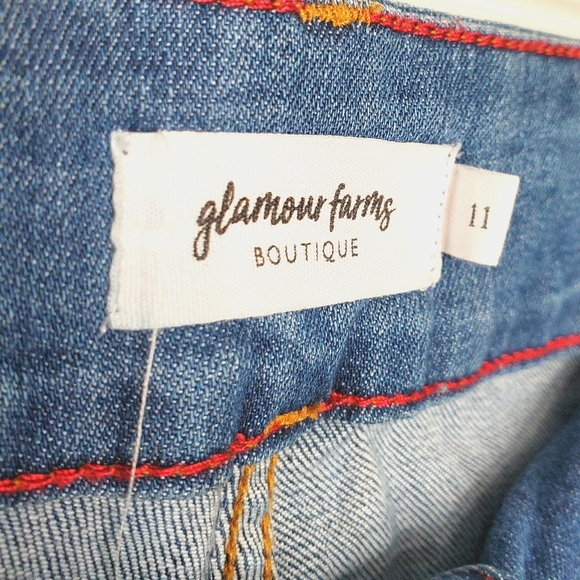 18) GLAMOUR FARMS Skinny Raw Hem Destressed Sz. 11 Juniors - Picture 2 of 5